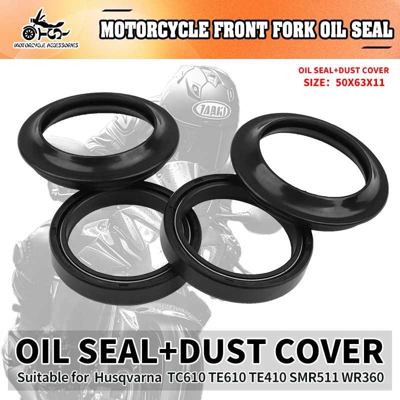 

50x63x11 Motorcycle Front Shock Absorber Fork Oil Seal Dust Cover Lip For Husqvarna TC610 TC 610 TE410 TE 410 SMR511 WR360