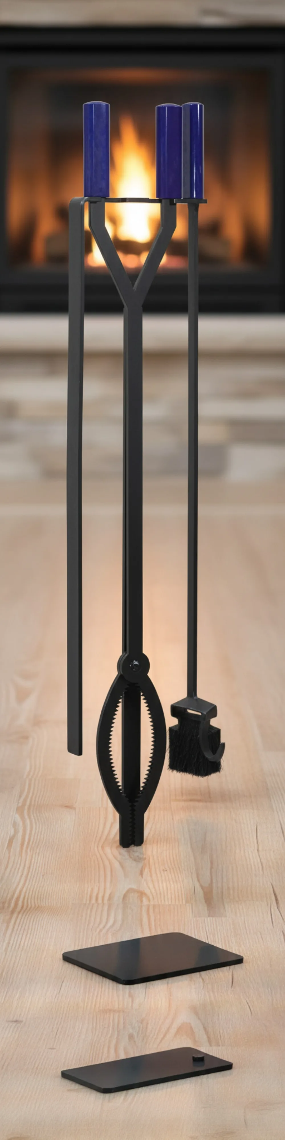 

Набор сверхмощных инструментов для костра с 40-дюймовым захватом для покера и бревна, подставка из кованого железа для использования в помещении и на открытом воздухе