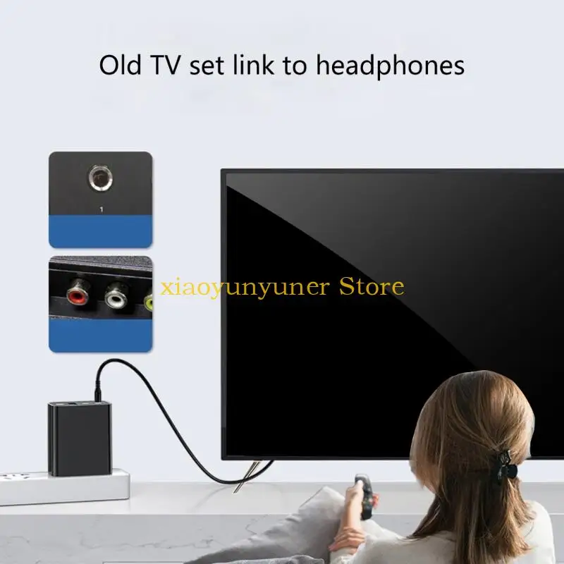 P9JB Bluetooth-compatible 5.0 Transmitters Receiver Adapters For Car Stereos TVs Low Latency Sound Transmission 8 Hour Battery