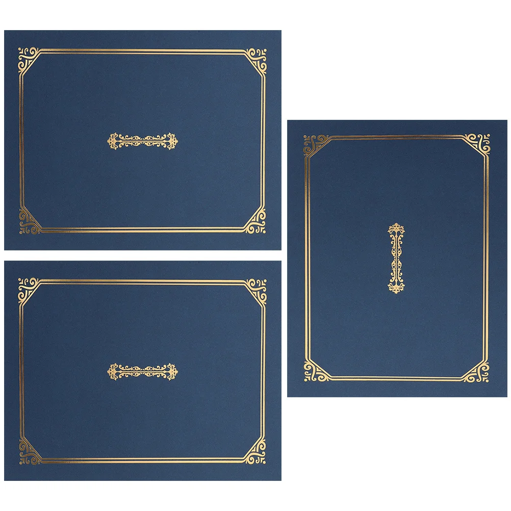 3 قطعة حاملي الشهادات غطاء الورق المقوى الممتاز لشهادة الدبلوم A4 مجلد تخزين المستندات جائزة الأكمام الواقية