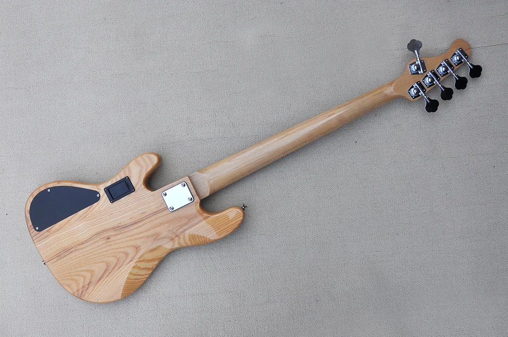 5 Strings Ash Electric Bass Guitar with Active Circuit,Rosewood Fretboard,24 Frets,Can be Customized