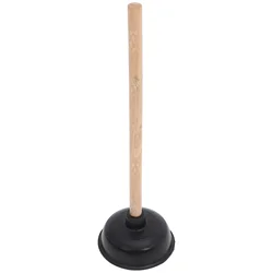 Toilet Plunger Bathroom Drain Sink Plunger Toilet Pump Unblocker with Wooden Handle