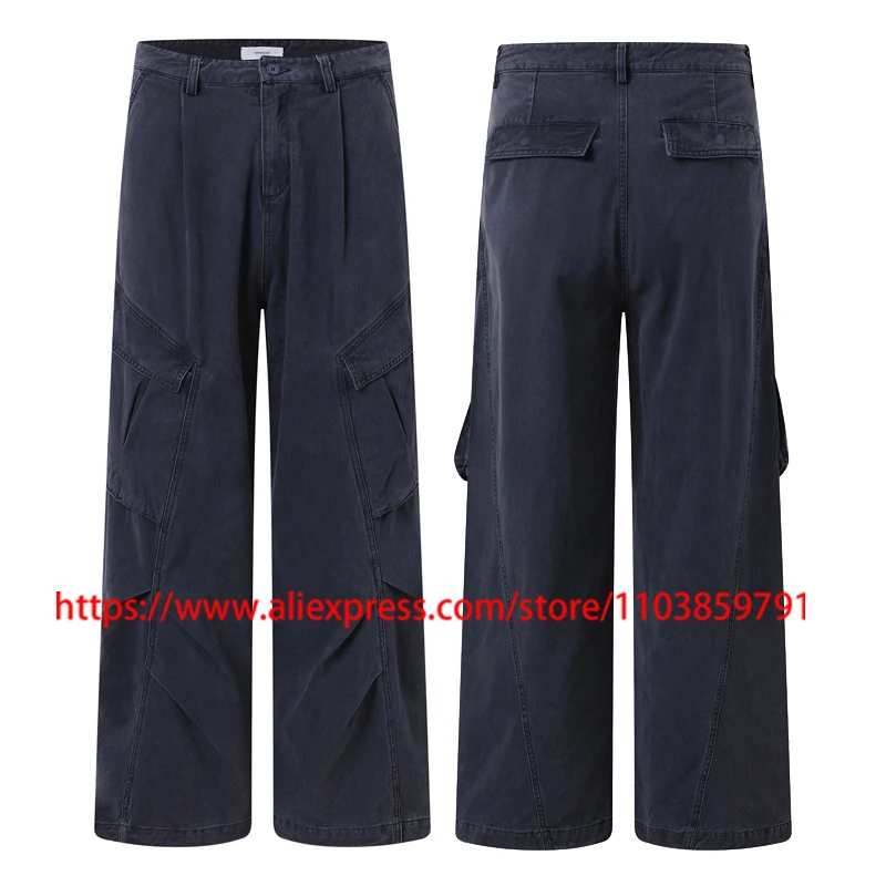 

Корейские уличные повседневные брюки-карго Nonnod, высококачественные плиссированные брюки Nonnod с большими карманами и широкими штанинами