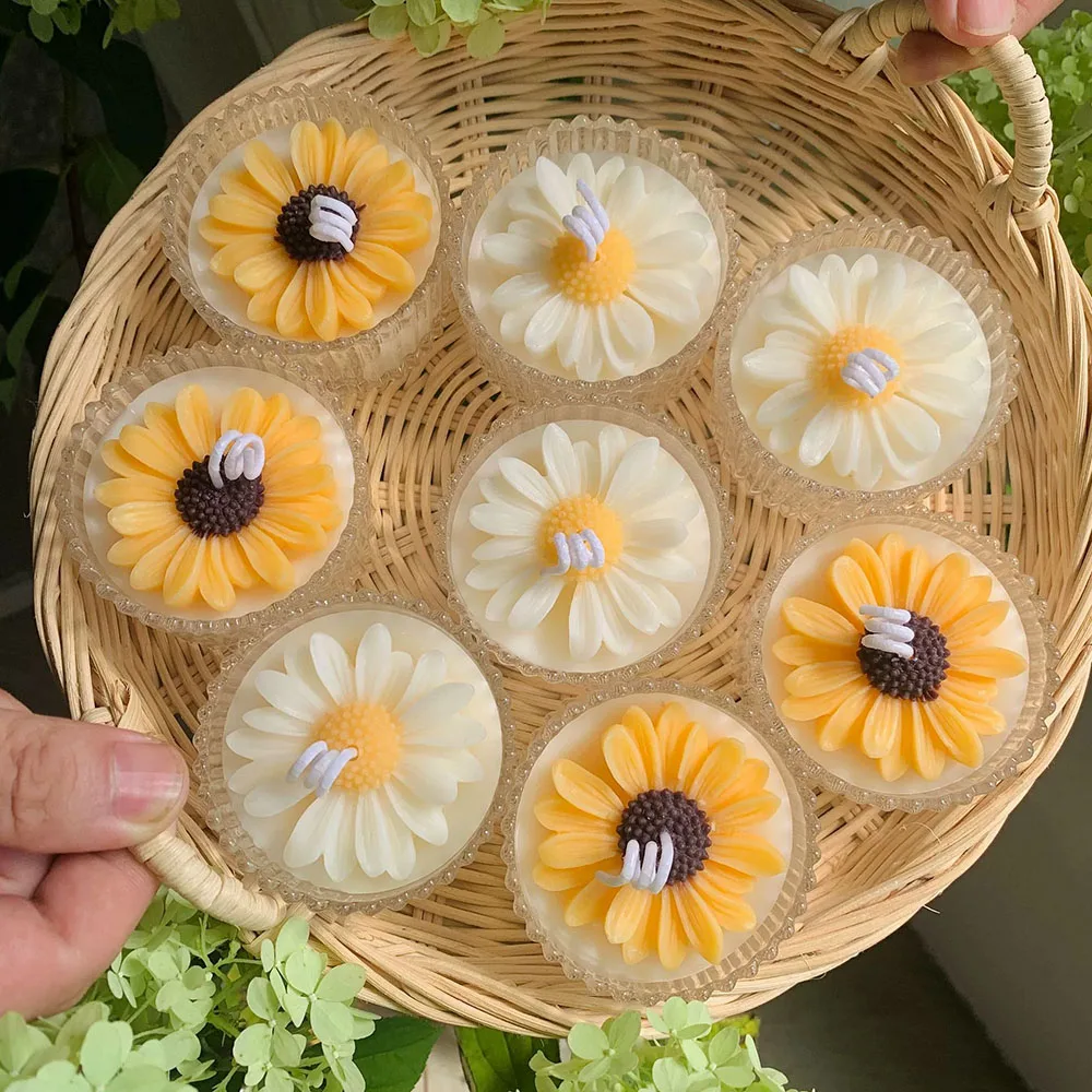 Daisy Candle Gypsum Aromatherapy Epoxy Scented Resin Soap Flower Handmade for Candle Making Gifts