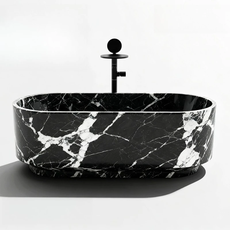 Marble pattern bathtub villa independent bath basin Internet celebrity homestay artificial stone bathtub