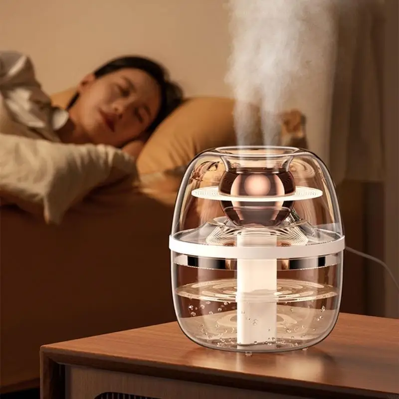

Portable Double Sprays Humidifier USB C 3L Large Capacity Household Dormitory Bedroom Office Small Night Light Desktop N58D