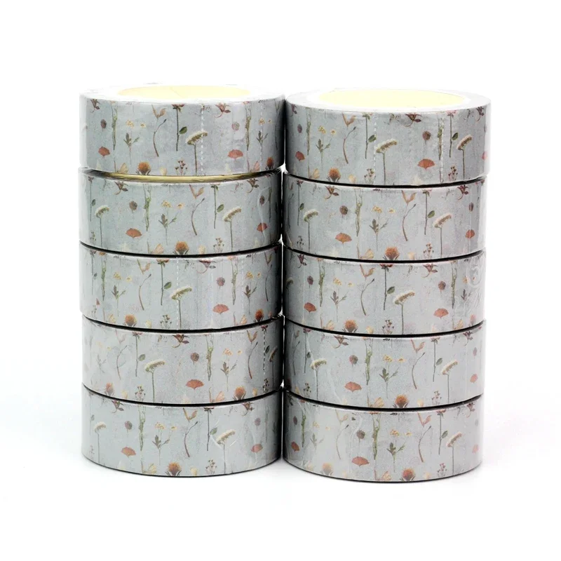 

NEW Bulk 10PCS./Lot Decor Dried flower and leaf pattern Washi Tapes for Scrapbooking Planner Masking Tape Cute Stationery