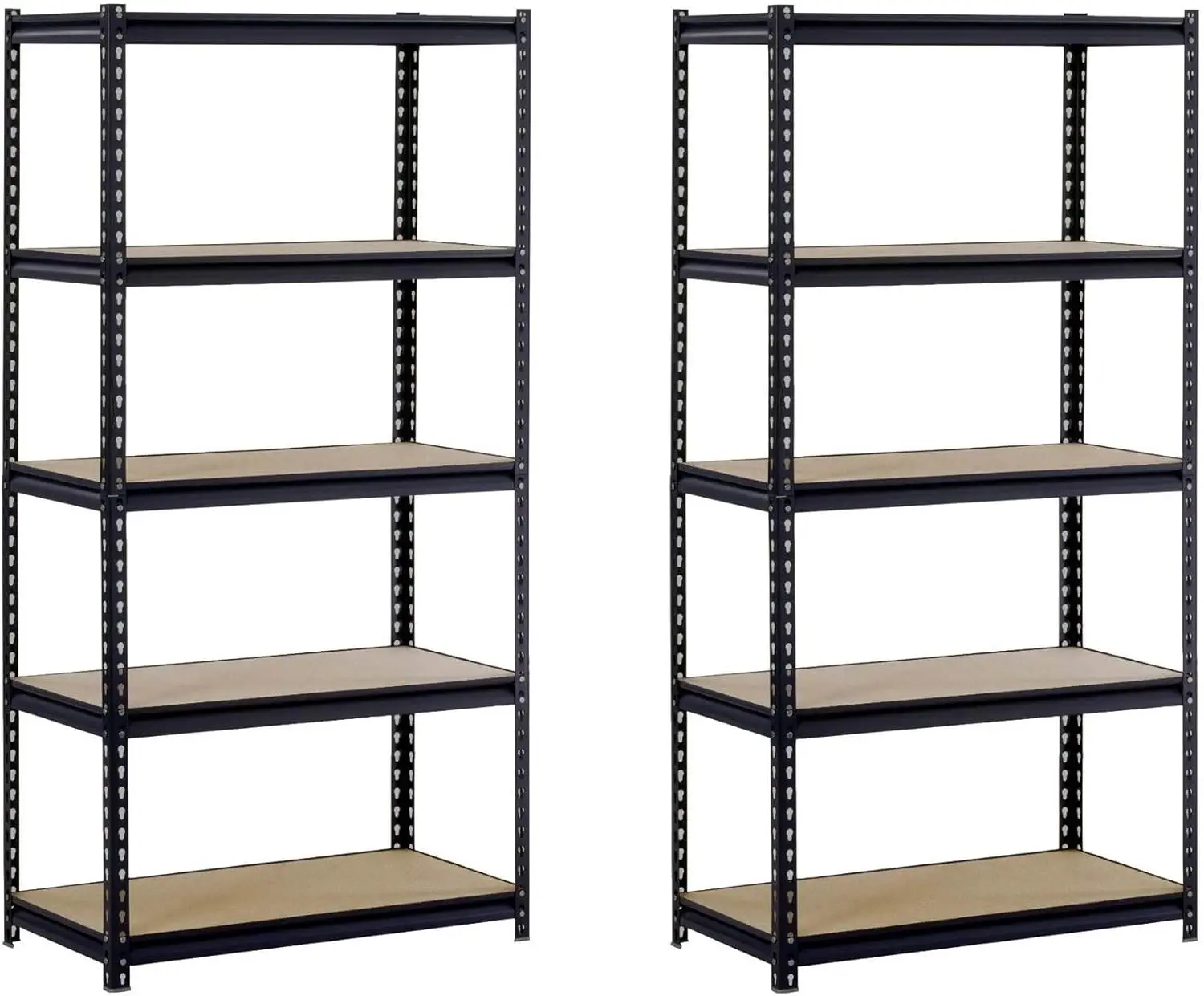 Edsal Ur245Az-Blk Steel Storage Rack, 5 Adjustable Shelves, 4000 Lb. Capacity, 72