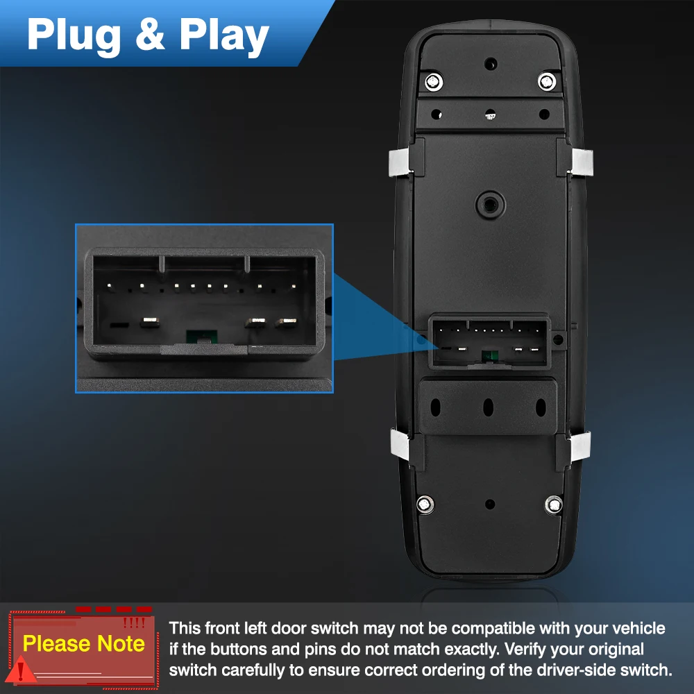 Master Power Control Window Switch for Dodge Charger Ram Chrysler 200 300 2011 2012 2013 2014 2015 2016 68231805AA 68139805AB