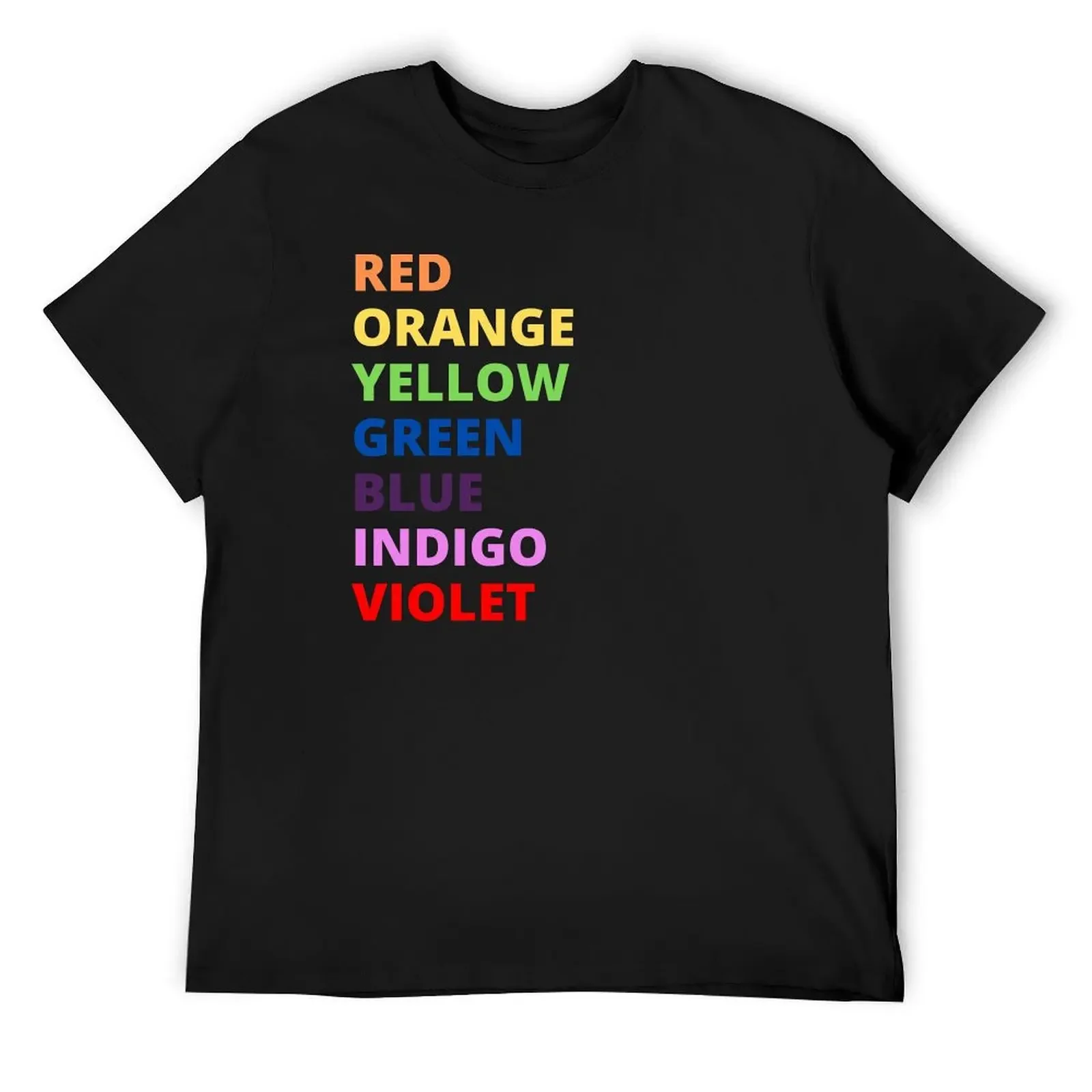 Rainbow colours Stroop effect, optical illusion and colour test T-Shirt tops quick drying sweat mens plain t shirts