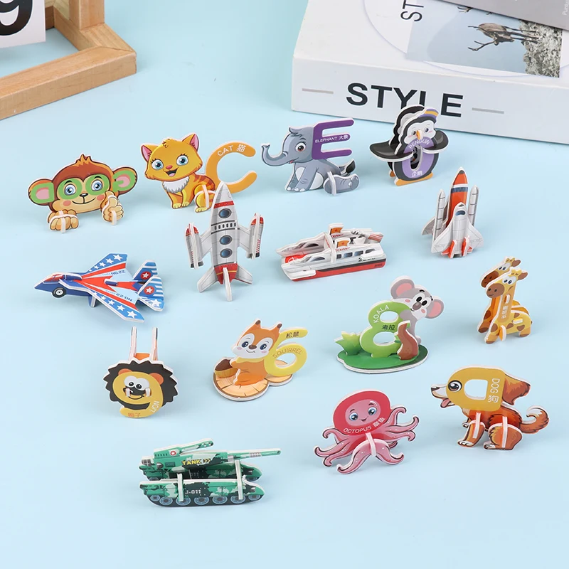 10/30 stücke 3d Cartoon DIY Mini Insekten Tier Montage Modell für pädagogische Kinder Spielzeug kreative niedlichen Papier Flugzeug Puzzle Requisiten