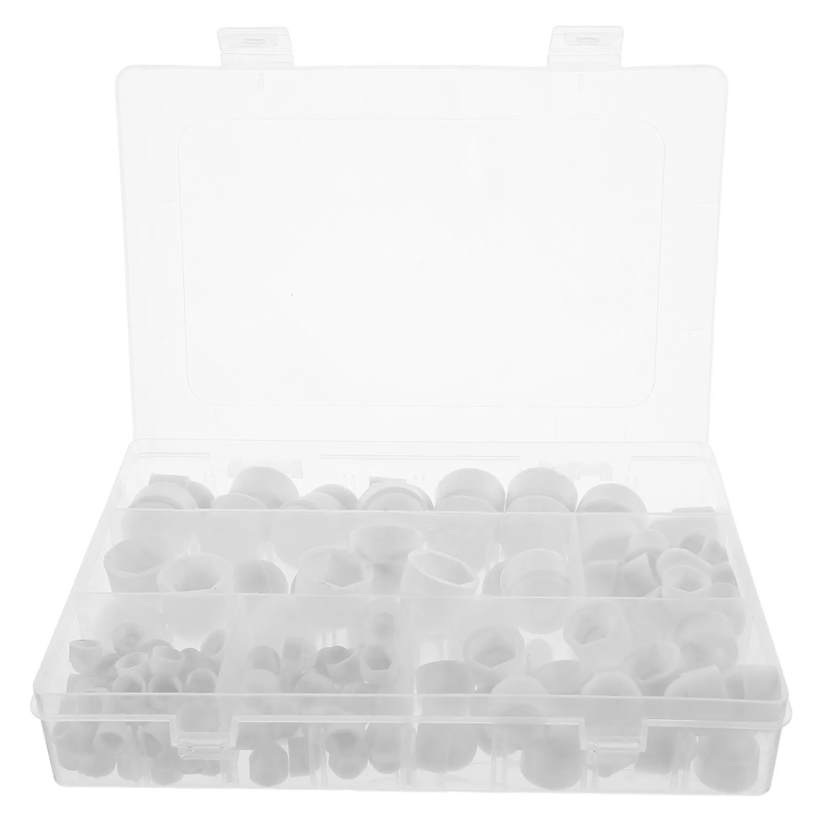 

160Pcs White Rubber Hex Nut Covers Screw Thread Protection Safety Bolt Caps for Hardware Pipe Systems Rubber Caps