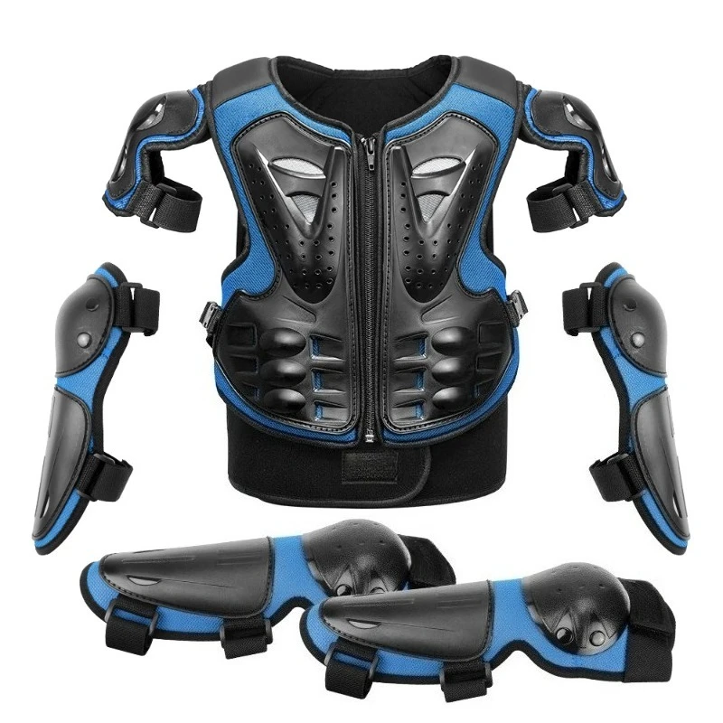 Kids Full Body Motorcycle Armor Vest, Anti-Collision Elbow Knee Protective Gear for Boys Girls Outdoor Motocross Riding Safety