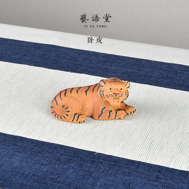 

Yixing Purple Sand Boutique Sleeping Tiger Raw Ore Handmade Supportable Little Tiger Tea Tray Utensils Ornaments Small Size Tea