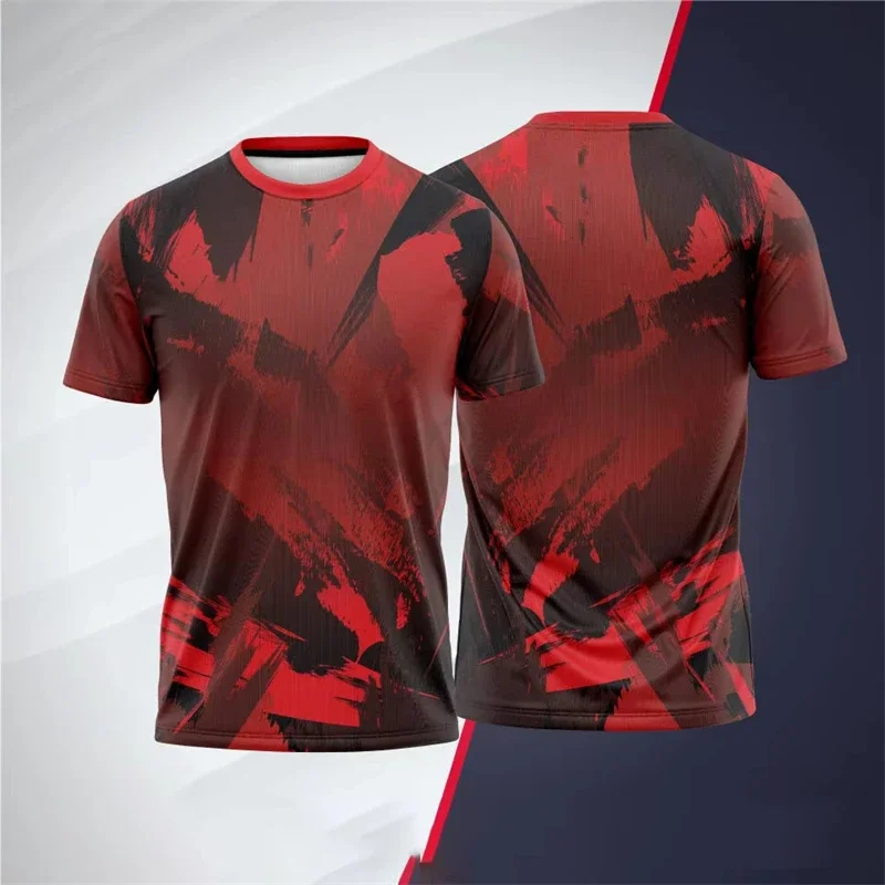 Einfache Sport-Tennisuniformen Sommermode Schnelltrocknend 3D-Druck Übergröße Kurzarm-T-Shirt Lässiger Rundhalsausschnitt Atmungsaktive Unisex-T-Shirts – Detail 11