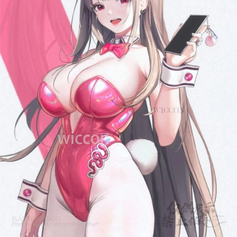 애니메이션 게임 NIKKE 귀여운 승리의 여신 앨리스 토끼 소녀 코스프레 의상 섹시한 점프 슈트 가발 여성 매력적인 파티 할로윈