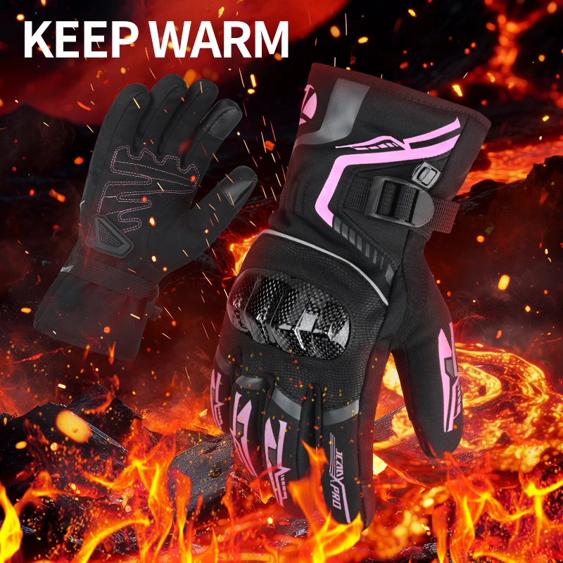 

JCAA Warm Motorcycle Gloves for Winter City Riding, Waterproof Windproof Thermal Anti-Slip Anti-fall Motocross Gloves