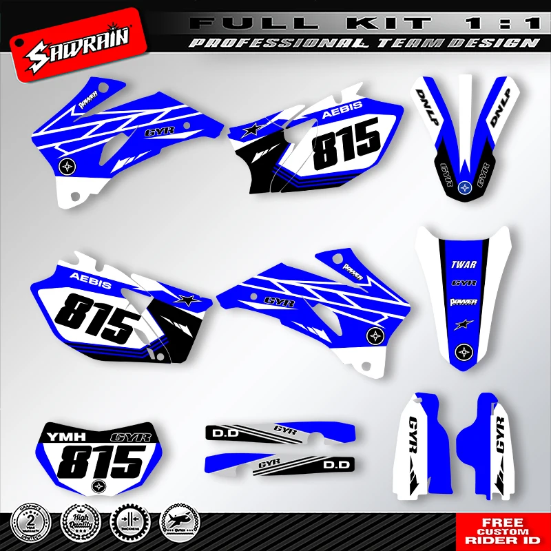 

Наклейка на мотоцикл Sawrain, набор наклеек с графикой команды для YAMAHA WRF250 450 2007 2008 2009 2010 2011 2012 2013 009