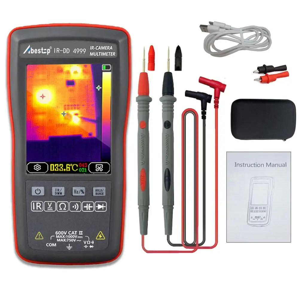 2 in 1 Thermal Imagers with Multimeter Function 90 * 120 Thermal Imaging Pixels Portable UFPA Sensor 4000 Counts Display