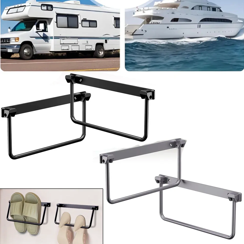 

2Pcs Foldable Rv Shoe Rack Wall Mounted Shelf Storage Rack for Various Shoes Trailer Camping Lathe Car Modification Accessories