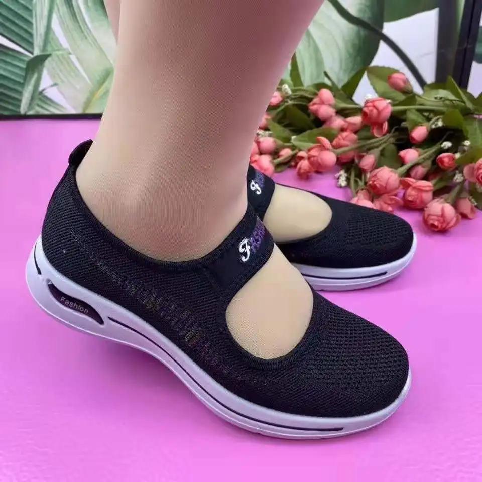 Summer New Women Mesh Breathable Casual Shoes Light Comfortable Mom Shoes Non-slip Walking Shoes Female Sneaker Elderly Footwear