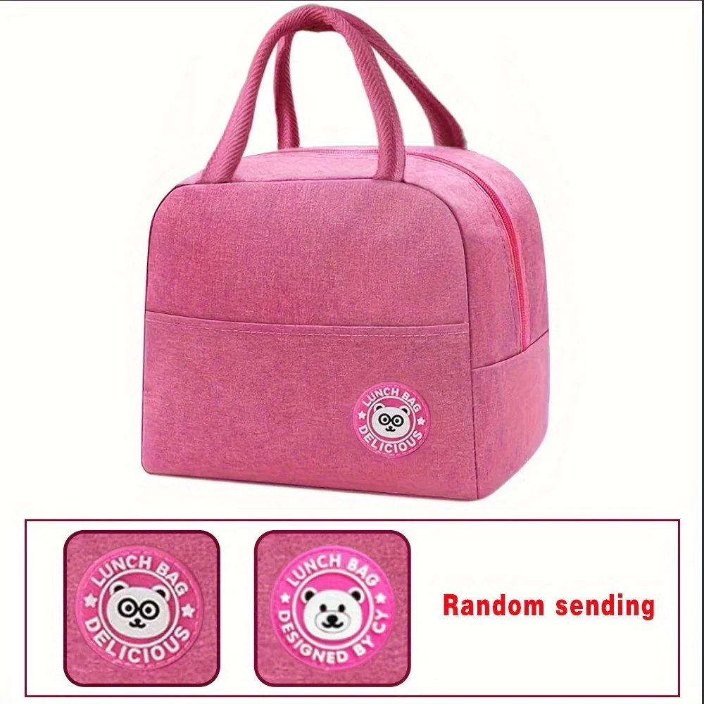 Customizable Name Insulated Canvas Lunch Bag Insulated Food Refrigerator Lunch Box Picnic Food Bag Fashion Pattern