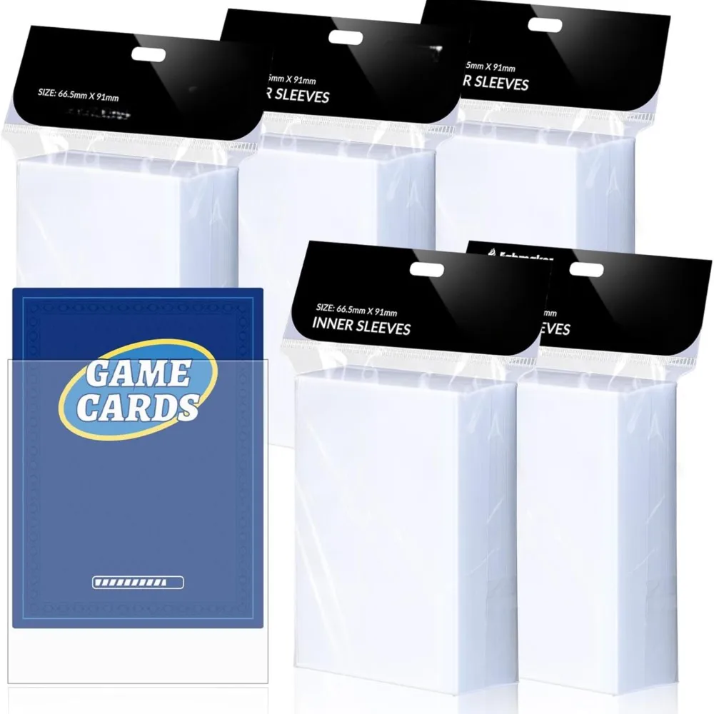 

500 прозрачных мягких защитных пакетов для карт 2,5 x 3,5 дюйма, подходят для стандартных коллекционных карт по бейсболу, спортивным играм, MTG, Pokemon и другим игровым картам.