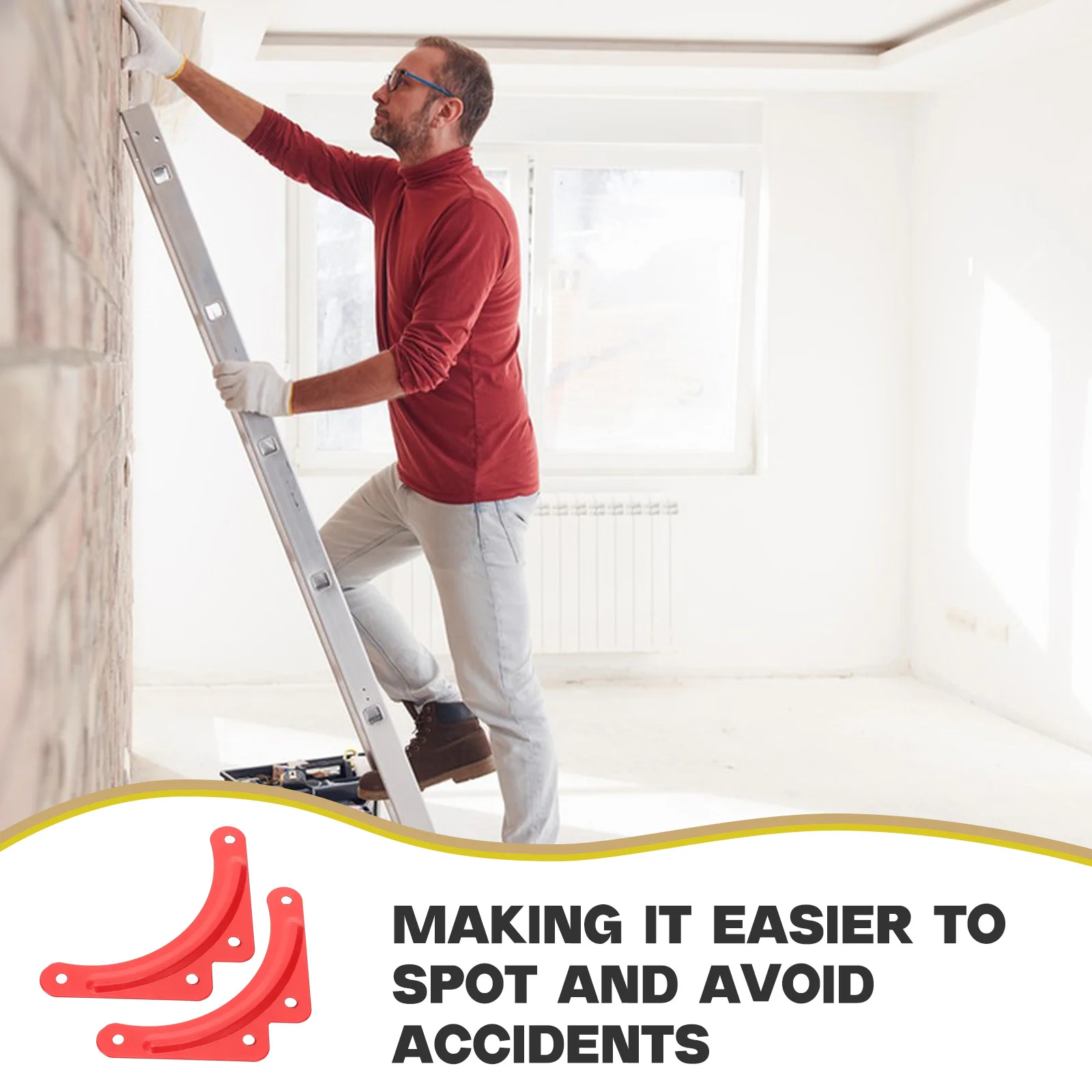 

10Pcs Aluminum Alloy Reinforcement Plate Ladder Corner Bracket Thick Step Ladder Fixed Angle Support Fixed Angle Bracket