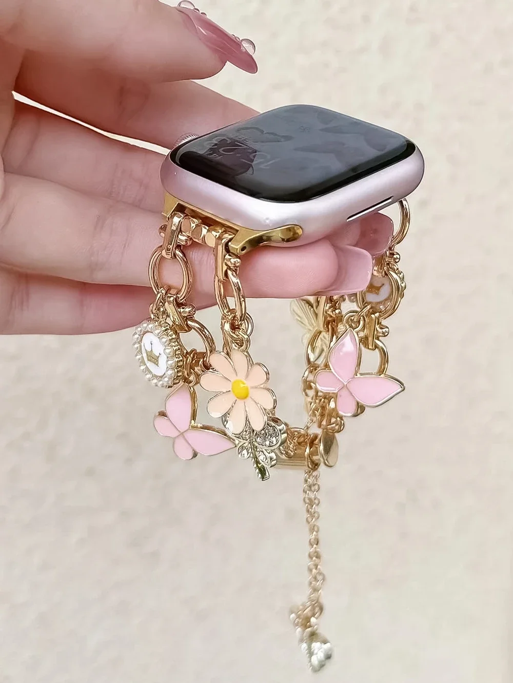 

Fashion elegant Stainless steel bracelet link For Apple Watch band Series 11/8/7/6/10/9 40mm 41mm 38mm 42mm 44mm 45mm 46mm Strap