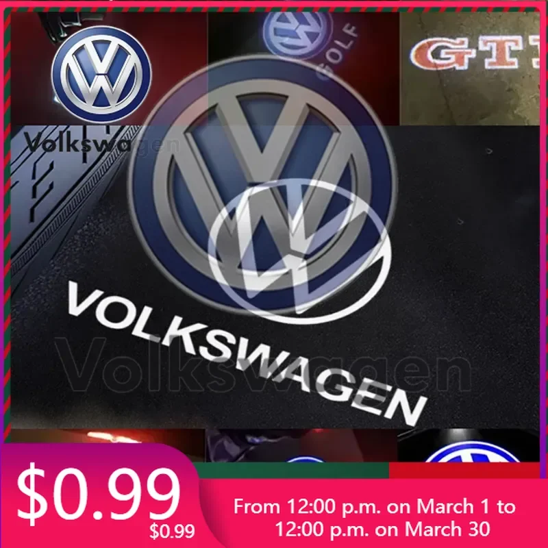 

Наклейка на автомобиль, 2 шт., светодиодный декоративный проектор для дверей, лампа-проектор для VW Passat B6 B7 Sharan CC Golf 5 6 7 Jetta Scirocco