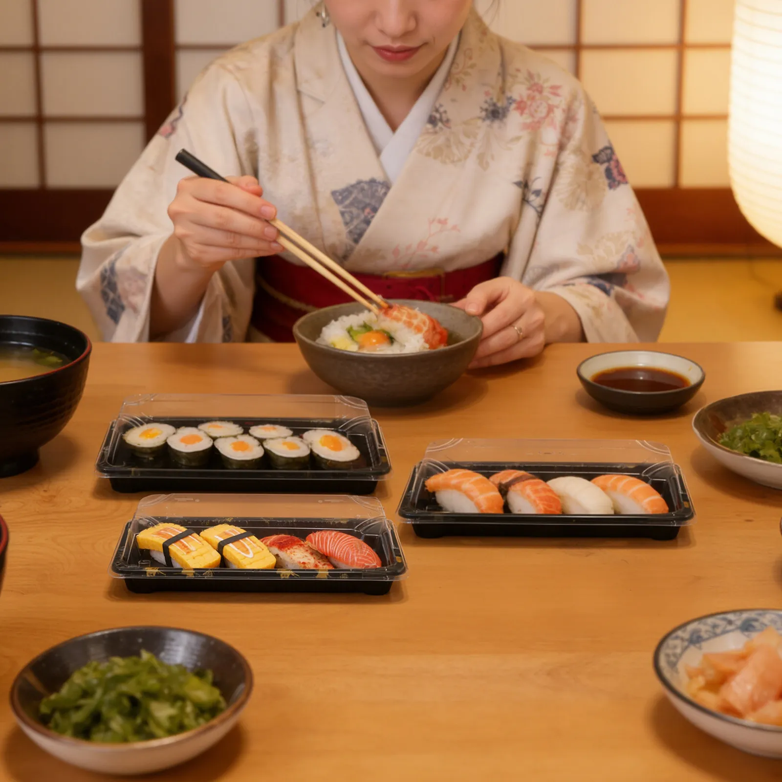 

20Pcs Disposable Sushi Box Leak Proof Insulated Food Packing Container Ideal for Take Out Party Favors and School Lunches