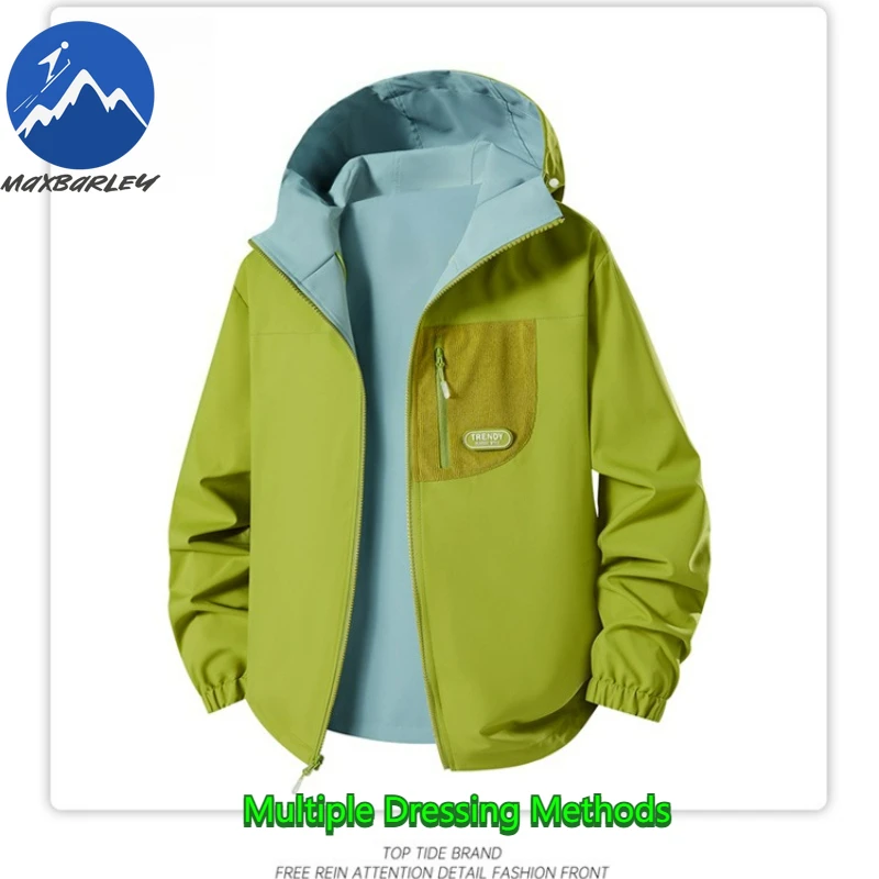 Maxbarley Hiking Windbreaker Men chaqueta Autumn Snowboard Waterproof Windproof Soft Shell Jacket Road Mountain Bikes Clothing