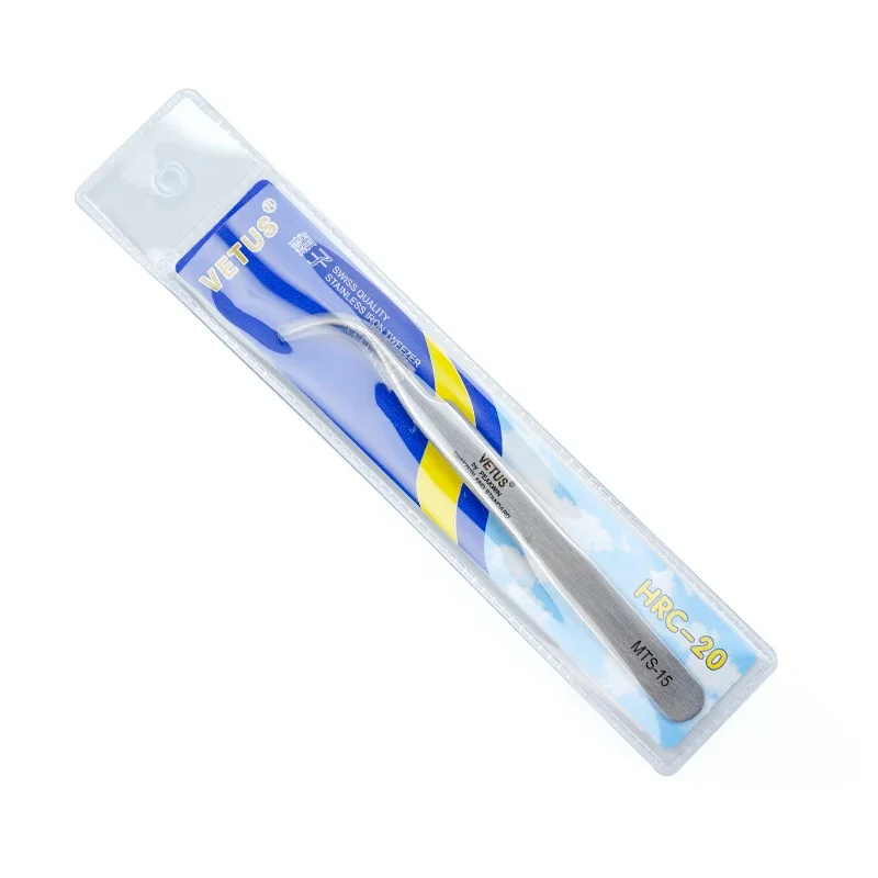 Pinzas para pestañas VETUS, pinzas superduras de acero inoxidable de alta precisión para ventiladores de volumen, extensión de pestañas, maquillaje 2027, 1 ud.