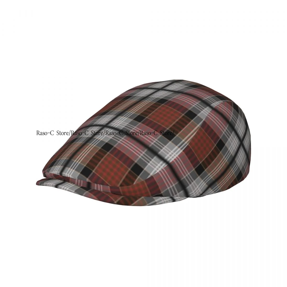 Unisex Adult Forward Peaked Cap Plaid Pattern Newsboy Flat Cap Casual Streetwear Ivy Driving Hat