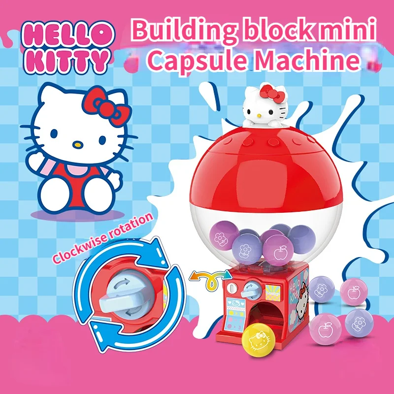 Sanrio Cartoon Characters Mini Capsule Machine Figuras, Gashapon Toy, Hello Kitty, Kuromi, Mymelody, Cinnamoroll, Kids Birthday Gifts