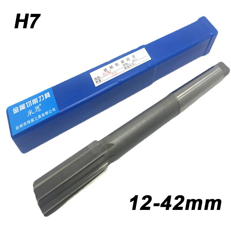 1Pc HSS Morse Taper Shank Reamer H7 HSS Machine Chucking Reamer Cutter 12-42mm for CNC Drilling Machine