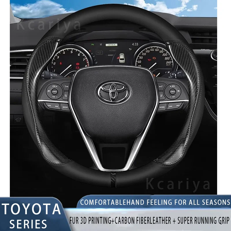 

Stylish leather car steering wheel cover for Toyota Crown CHR Yaris Corolla Auris Hilux Celica Verso Rav4 Prius Camry raze Prado