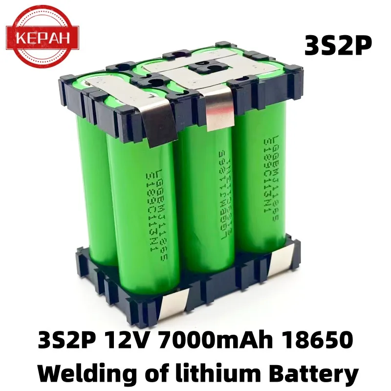 Bateria de soldagem de bateria personalizada, 2S1P 3S2P 4S1P ~ 5S2P 6S2P MJ118650 Bateria, Bateria de 3500mAh/7000mAh, 7.4V a 25.2V