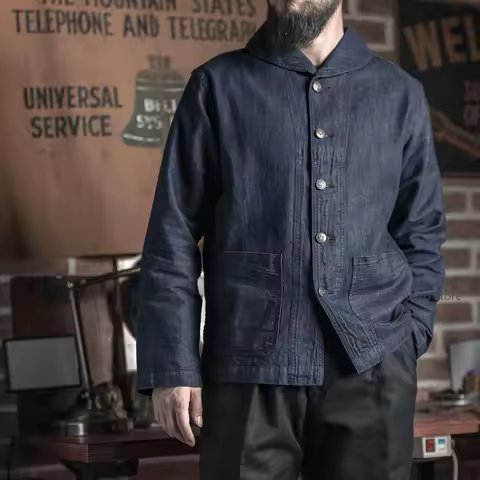 Rugged Bronson USN Dungaree Jumper Navy Deck Overalls Tooling Denim Jackets