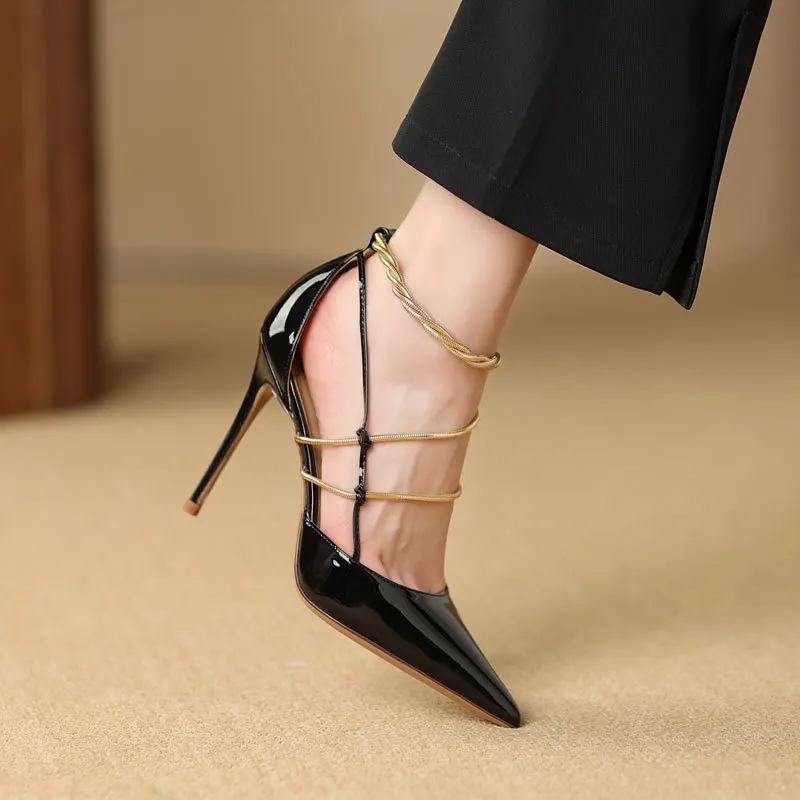 2024 New High Heels Slim high heels party shoes Chain high heels for women Sexy pointed sandals Sandals for women