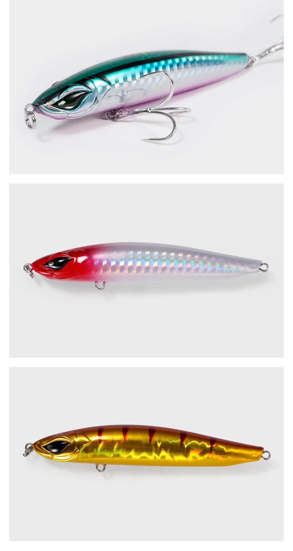NOEBY Nadel-Stickbait, 9 cm, 19 g, Bleistift-Angelköder, sinkende Wobbler, langer Wurf, künstlicher harter Köder für Barsch, Hecht-Angelköder – Detail 8