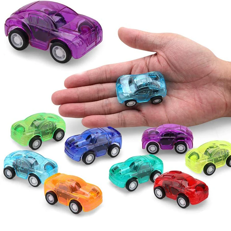 1-5pcs Baby Creative Mini Plastic Car Toy Car Set Cute Children Color Transparent Pull-back Car Model Game Toy Kindergarten Gift