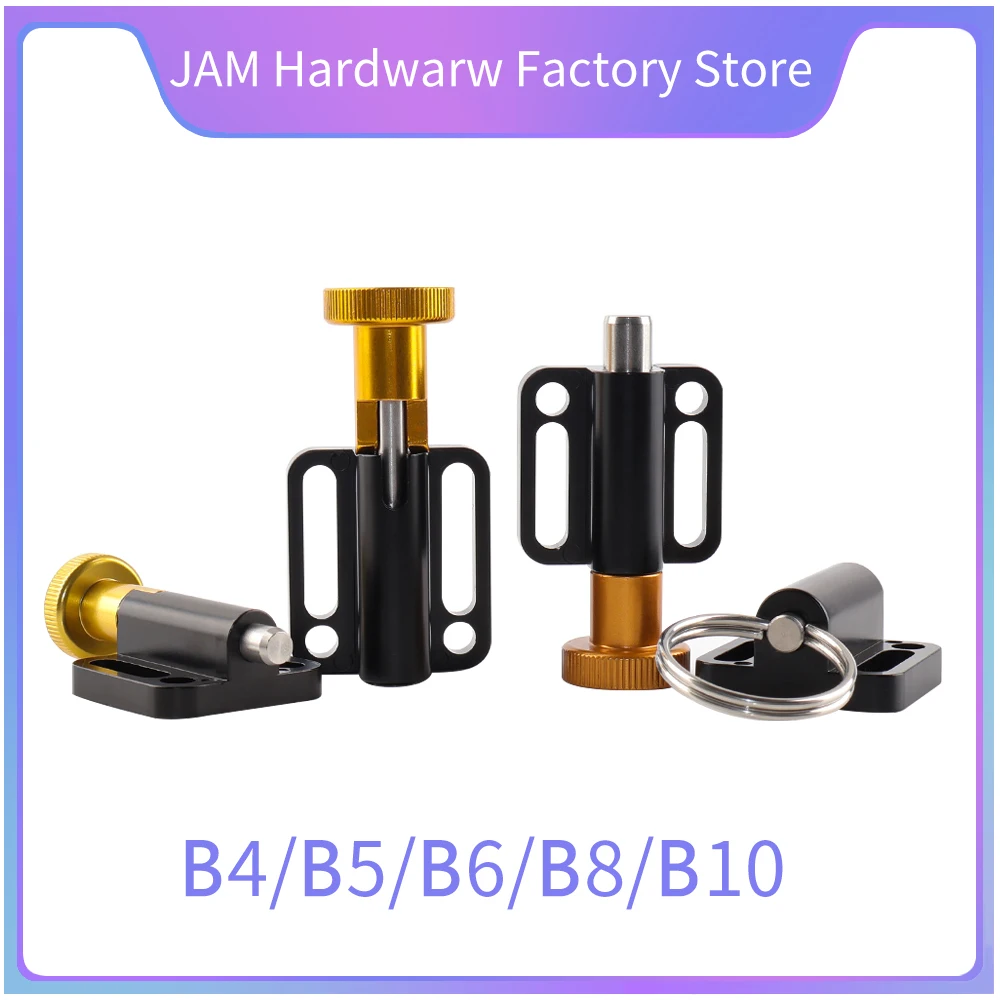 MJ246 Flange Type Gold Knob Plunger Longitudinal Spring Index Pin Positioning Stop Pin Self-Locking/Resetting/Pull Ring Locator