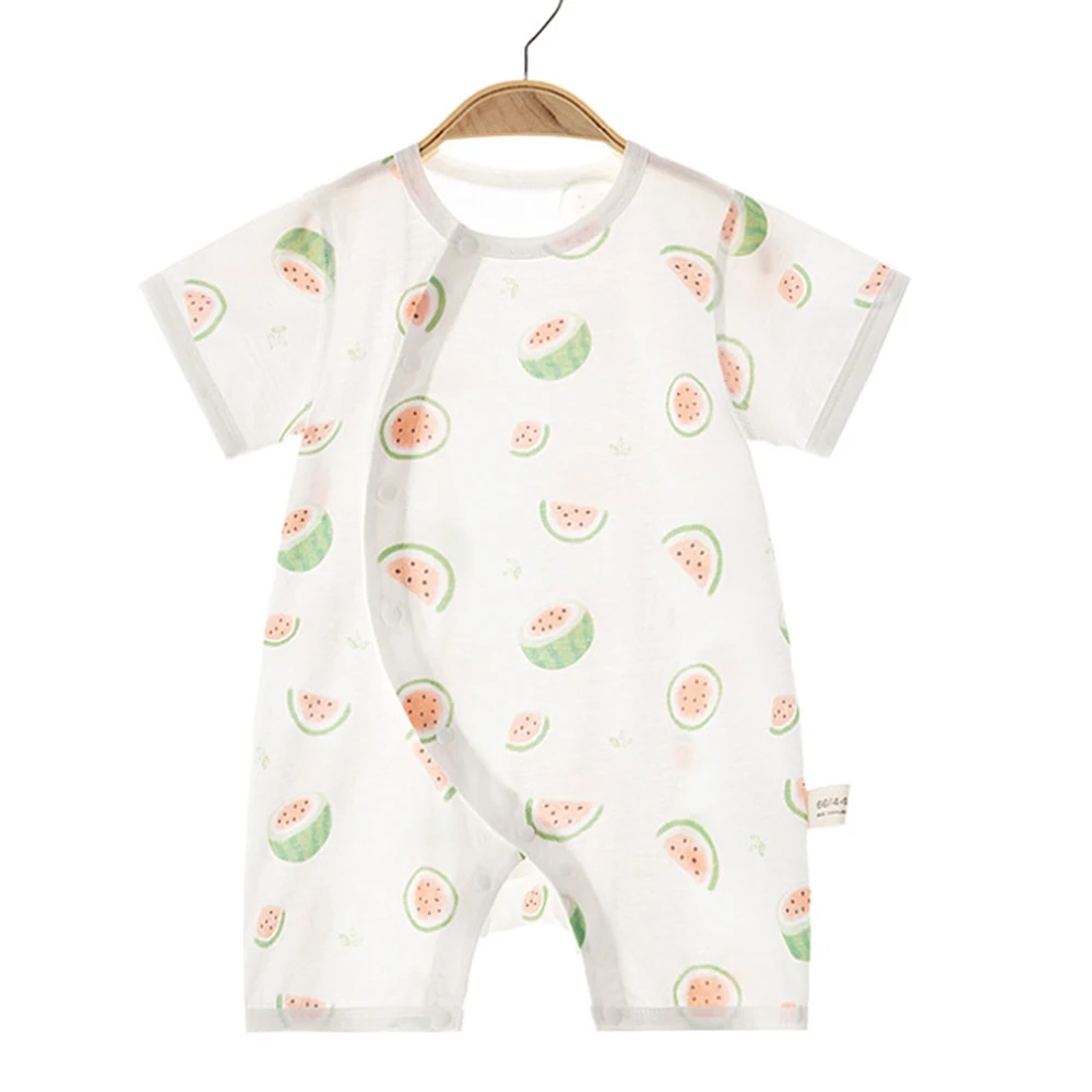 Baby Girl Clothes Summer 2024 100% Cotton Fruit Print Thin Type Newborn Clothes 0-12 Months Baby Boy Romper
