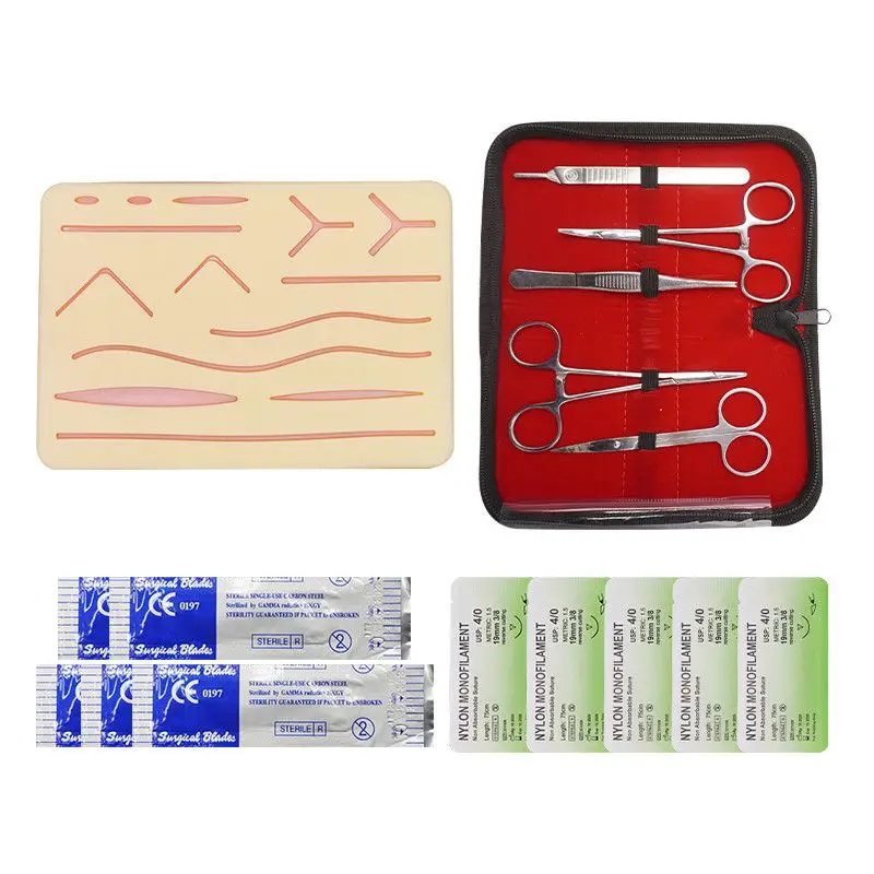 

Набор хирургических инструментов для студентов-медиков, модель для наложения швов на кожу, практический инструмент, набор для хирургического обучения