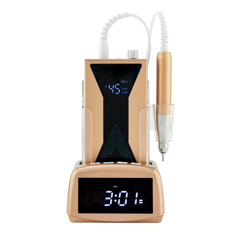 Nieuwe professionele 85w aluminiumlegering materiaal waterdicht handvat stille borstelloze draagbare nagelboormachine manicure 45KRPM Eile