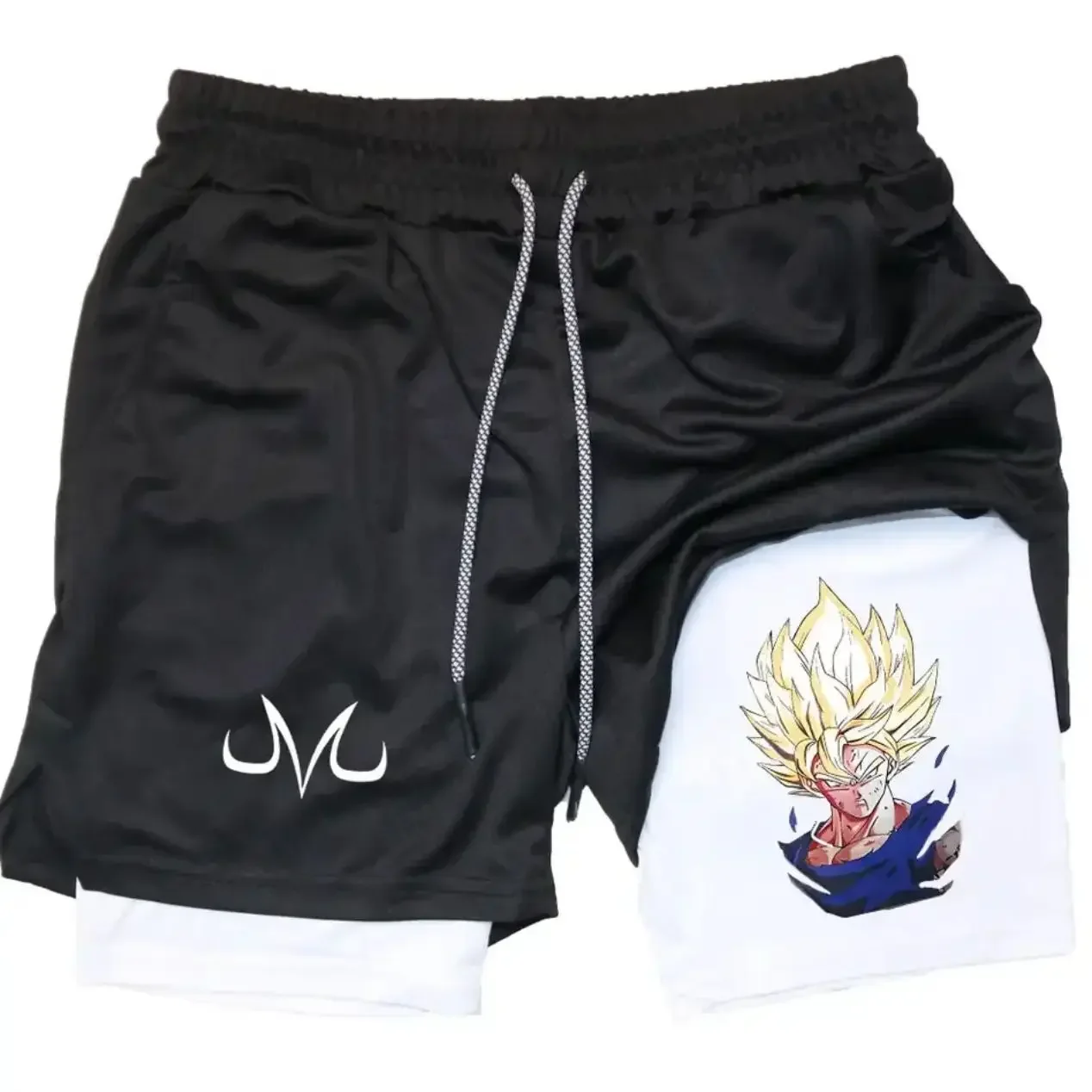ドラゴンボール 2026 新作 ホットブラックショーツ 超サイヤ人悟空 インナープリント ホワイトMロゴ ブルーオレンジ バトルダメージ JVCテキスト