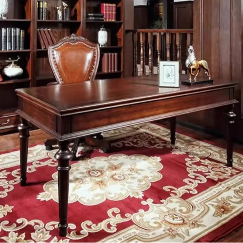 Wooden Asthetic Executive Desk Drawers Designer Standing Laptop Computer Desks Writing Studying Mesa De Escritorio Furniture