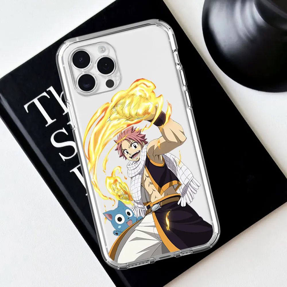 Cartoon F-Fairy T-Tail For iPhone 16 15 13 14 12 11 Pro Plus MAX XS iPhone13 14 Mini Transparent Phone Case