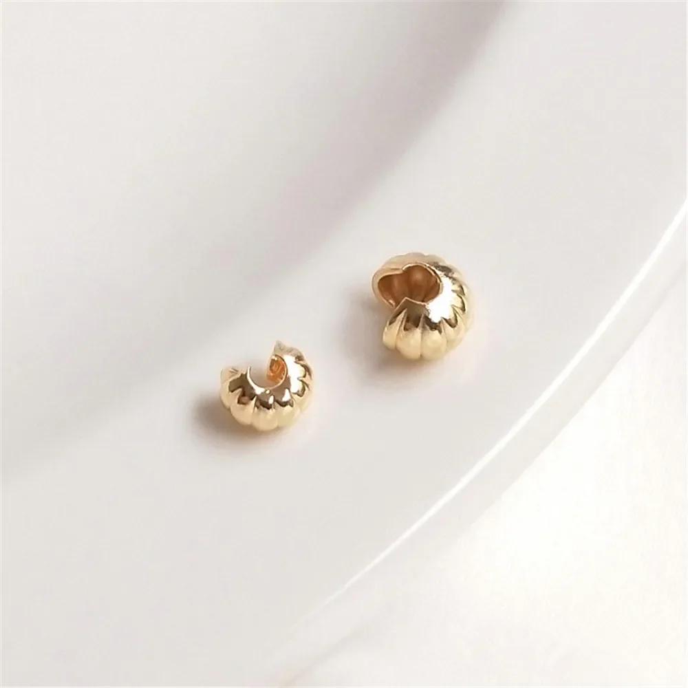 14K Gold Plated Pumpkin grain half moon bag buckle crescent C buckle bag positioning bead bracelet end buckle DIY